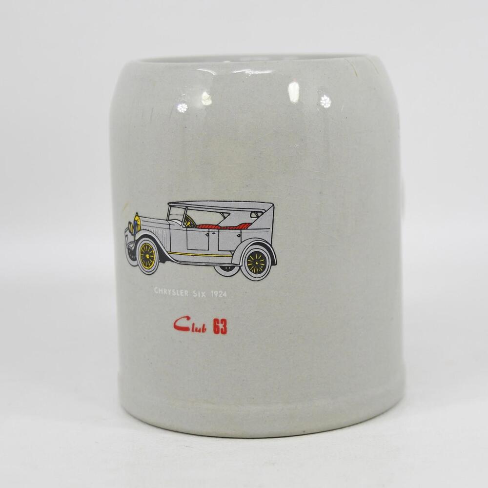 Vintage Chrysler Six 1924 Club 63 German Pottery Coffee Mug Mini Beer Stein .25L
